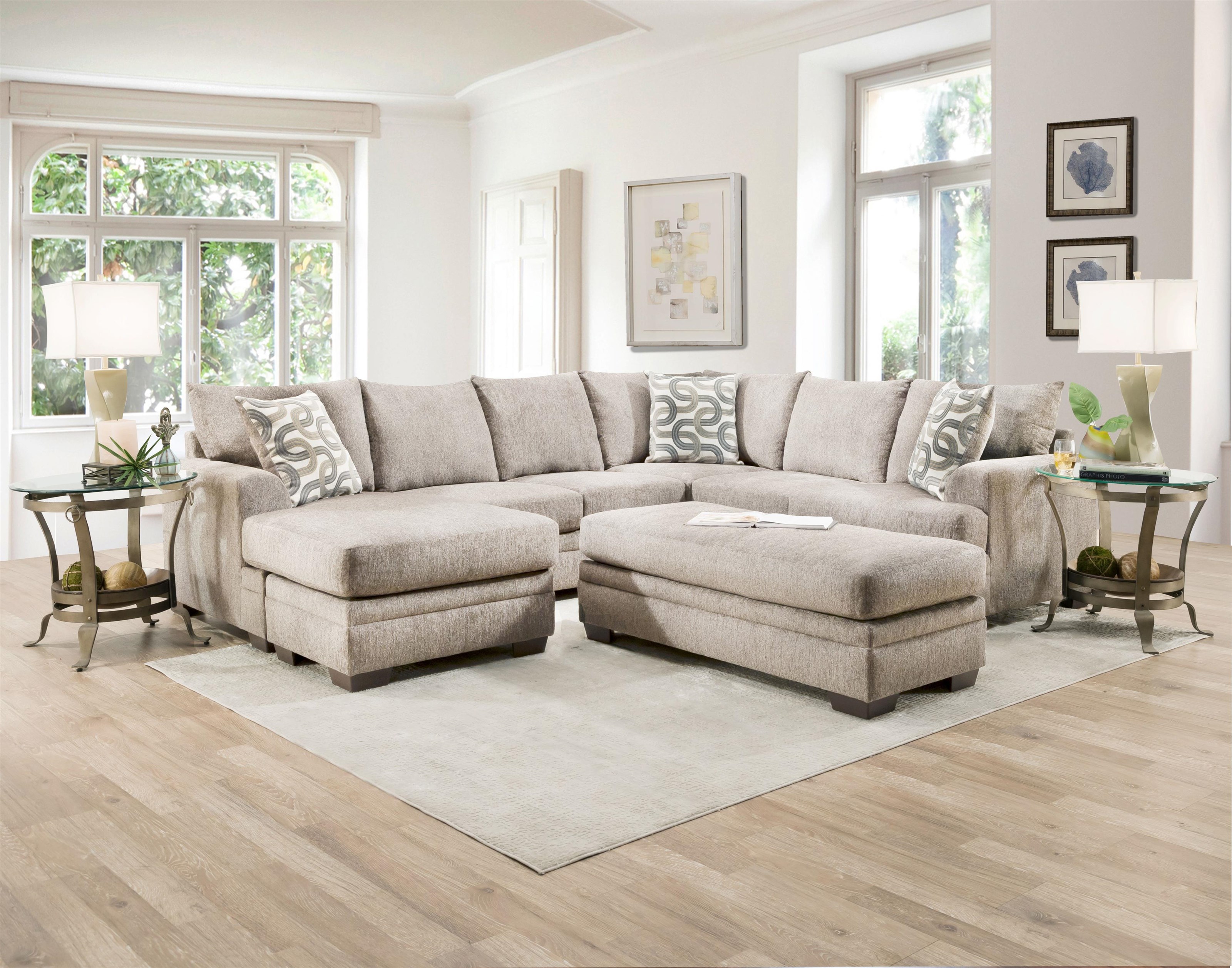 Floating clearance chaise sofa